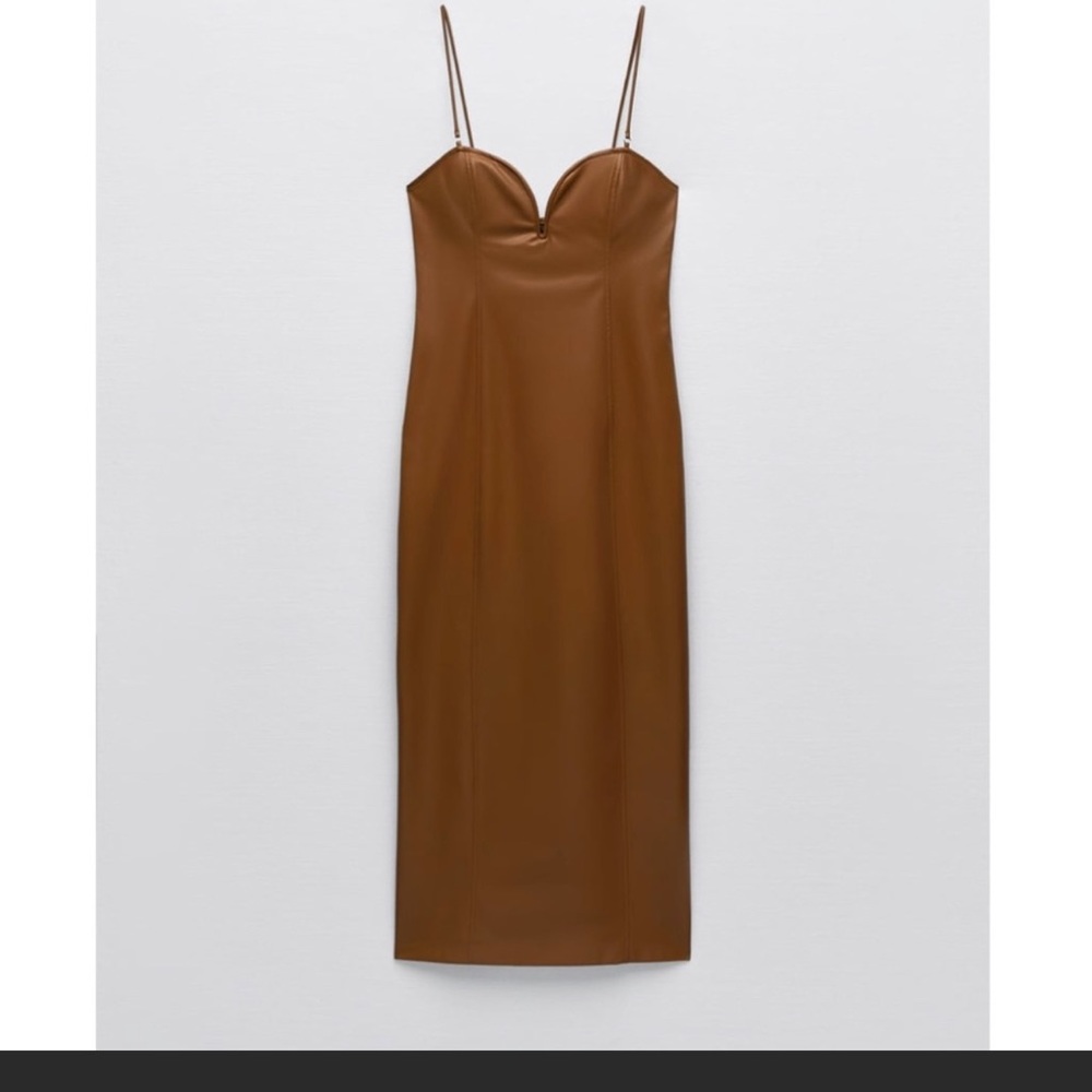 Zara FAUX LEATHER DRESS